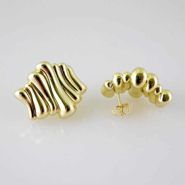 E2351 Earrings - Aretes - Plain - 14K Real Color - Image 2