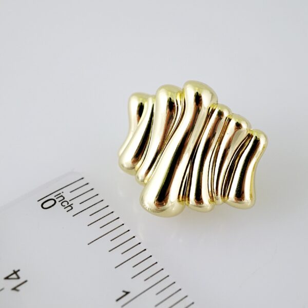 E2351 Earrings - Aretes - Plain - 14K Real Color - Image 3