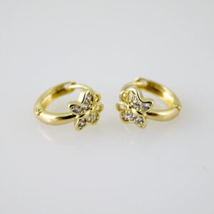 E2348 Earrings - Aretes - Zircon Stone - 14K Real Color