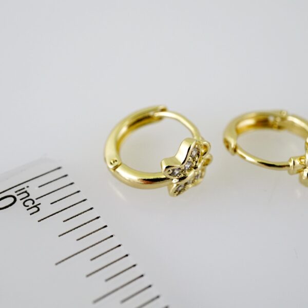 E2348 Earrings - Aretes - Zircon Stone - 14K Real Color - Image 3