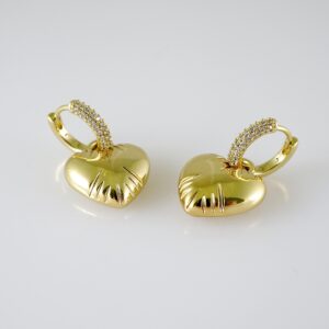 E2353 Earrings - Aretes - Zircon Stone - 14K Real Color