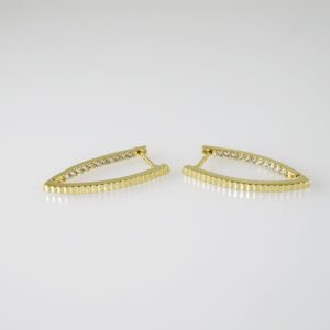 E2354 Earrings - Aretes - Zircon Stone - 14K Real Color