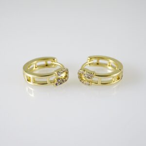 E2355 Earrings - Aretes - Zircon Stone - 14K Real Color