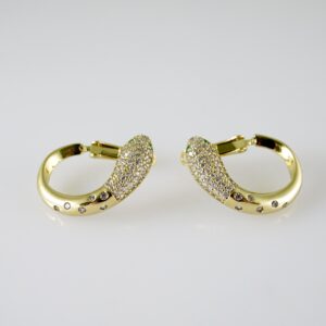 E2356 Earrings - Aretes - Zircon Stone - 14K Real Color