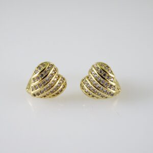 E2357 Earrings - Aretes - Zircon Stone - 14K Real Color