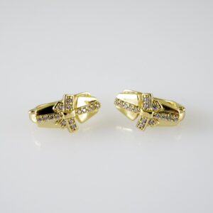 E2358 Earrings - Aretes - Zircon Stone - 14K Real Color