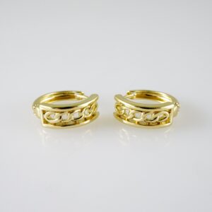 E2361 Earrings - Aretes - Zircon Stone - 14K Real Color