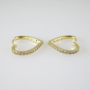 E2365 Earrings - Aretes - Zircon Stone - 14K Real Color