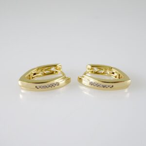 E2366 Earrings - Aretes - Zircon Stone - 14K Real Color