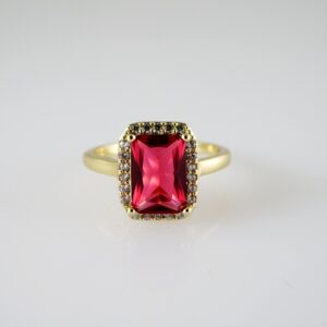 R734 RING - ANILLO - Zircon Stone - 14K Real Color