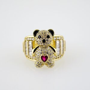 R744 RING - ANILLO - Zircon Stone - 14K Real Color