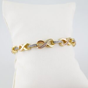 B1585  Bracelet - Pulseras - Zircon Stone - Three Tone