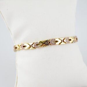 B1586  Bracelet - Pulseras - Zircon Stone - Three Tone