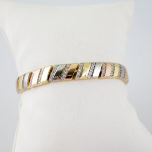 B1588 Bracelet - Pulseras - Zircon Stone - Three Tone
