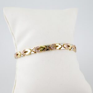B1589  Bracelet - Pulseras - Zircon Stone - Three Tone