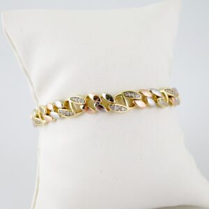 B1591 Bracelet - Pulseras - Zircon Stone - Three Tone