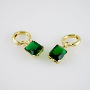 E2371 Earrings - Aretes - Zircon Stone - 14K Real Color