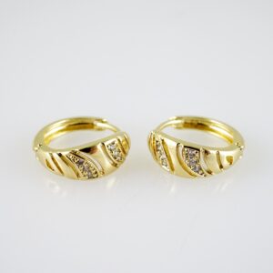 E2378 Earrings - Aretes - Zircon Stone - 14K Real Color