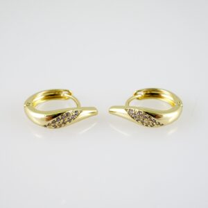 E2382 Earrings - Aretes - Zircon Stone - 14K Real Color