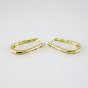 E2387 Earrings - Aretes - Zircon Stone - 14K Real Color