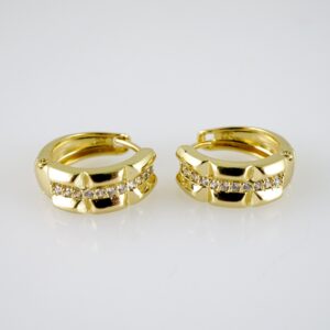 E2391 Earrings - Aretes - Zircon Stone - 14K Real Color