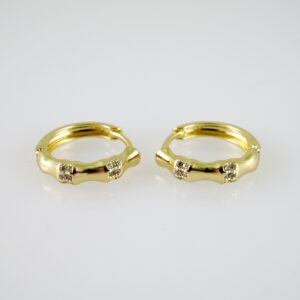 E2399 Earrings - Aretes - Zircon Stone - 14K Real Color