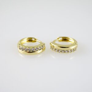 E2403 Earrings - Aretes - Zircon Stone - 14K Real Color