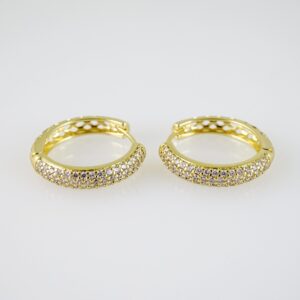 E2404 Earrings - Aretes - Zircon Stone - 14K Real Color