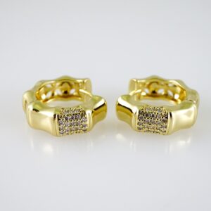 E2405 Earrings - Aretes - Zircon Stone - 14K Real Color