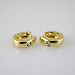 E2420 Earrings - Aretes - Zircon Stone - 14K Real Color