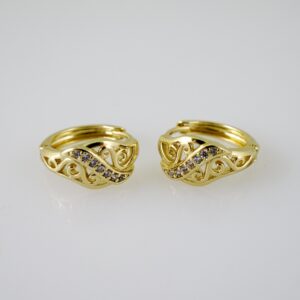 E2425 Earrings - Aretes - Zircon Stone - 14K Real Color