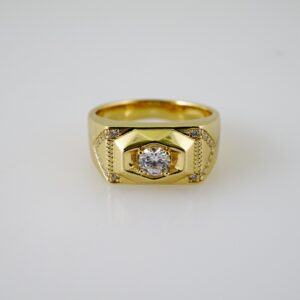 R748 RING - ANILLO - Zircon Stone - 14K Real Color