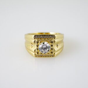 R751 RING - ANILLO - Zircon Stone - 14K Real Color