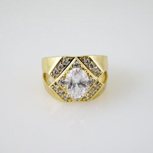 R755 RING - ANILLO - Zircon Stone - 14K Real Color