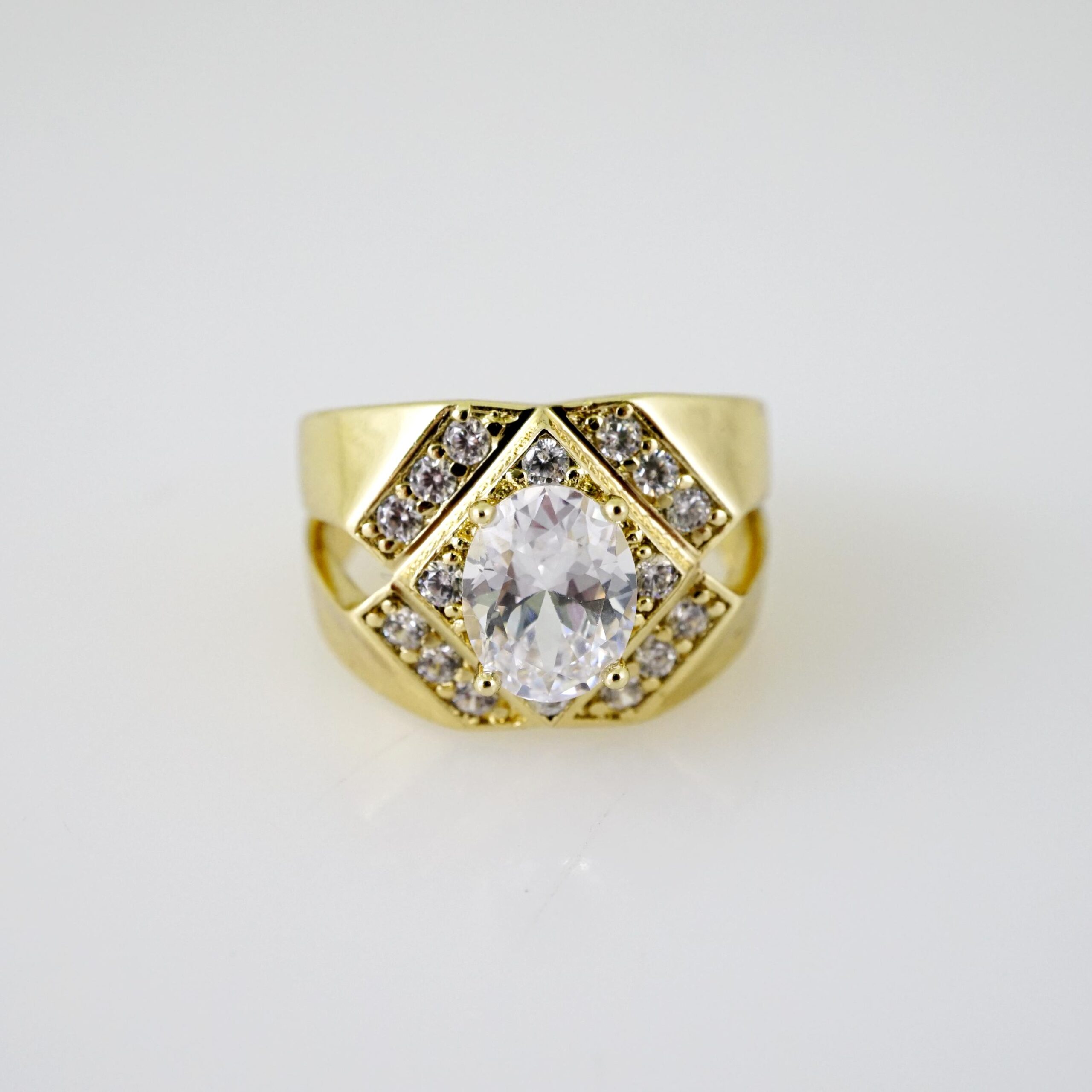 R755 RING - ANILLO - Zircon Stone - 14K Real Color