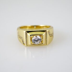 R757 RING - ANILLO - Zircon Stone - 14K Real Color