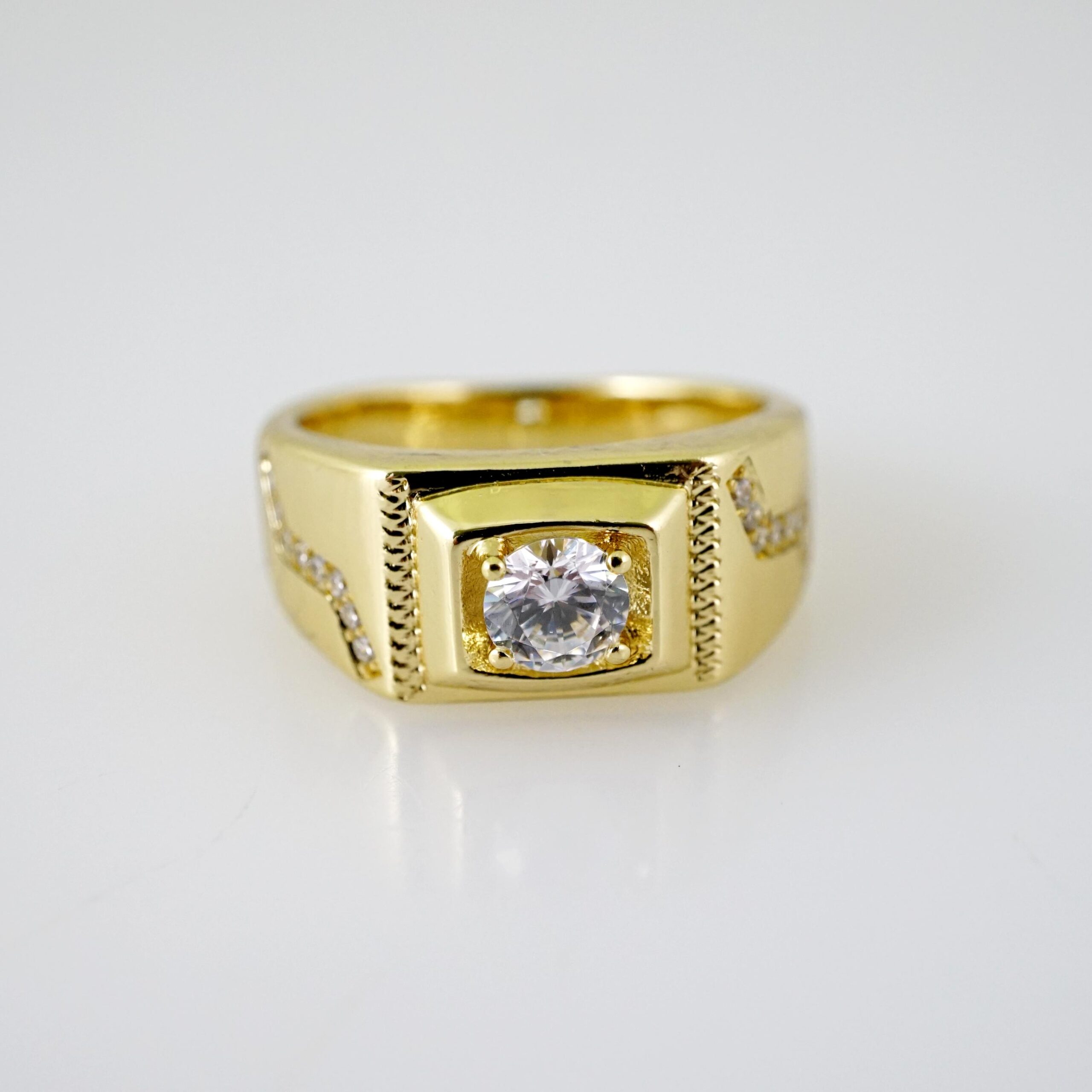 R757 RING - ANILLO - Zircon Stone - 14K Real Color