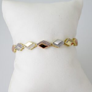 B1608 Bracelet - Pulseras - Zircon Stone - Three Tone