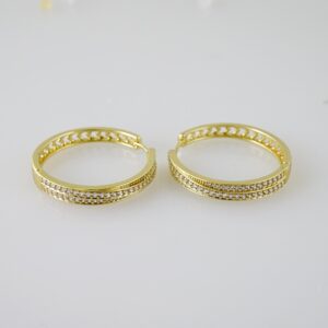 E2426 Earrings - Aretes - Zircon Stone - 14K Real Color