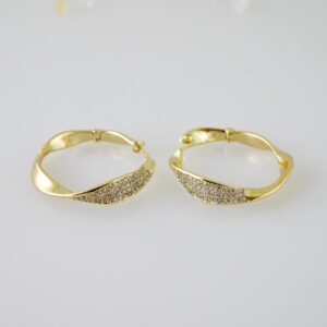 E2427 Earrings - Aretes - Zircon Stone - 14K Real Color