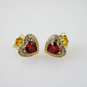 E2435 Earrings - Aretes - Zircon Stone - 14K Real Color