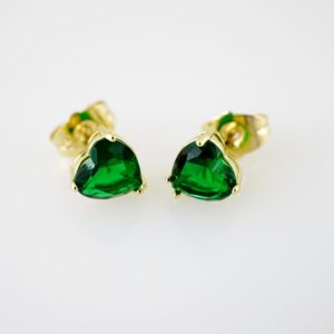 E2438 Earrings - Aretes - Zircon Stone - 14K Real Color