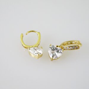 E2440 Earrings - Aretes - Zircon Stone - 14K Real Color