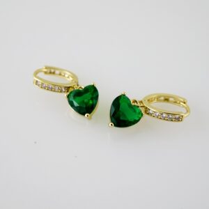 E2441 Earrings - Aretes - Zircon Stone - 14K Real Color