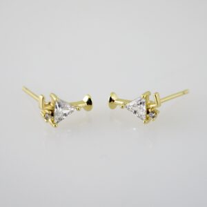 E2444 Earrings - Aretes - Zircon Stone - 14K Real Color