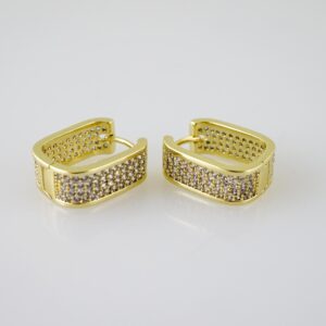 E2450 Earrings - Aretes - Zircon Stone - 14K Real Color