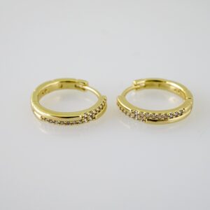 E2451 Earrings - Aretes - Zircon Stone - 14K Real Color