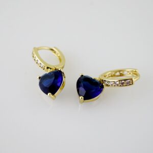 E2453 Earrings - Aretes - Zircon Stone - 14K Real Color