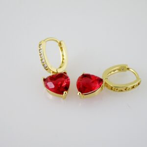 E2455 Earrings - Aretes - Zircon Stone - 14K Real Color