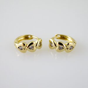 E2456 Earrings - Aretes - Zircon Stone - 14K Real Color